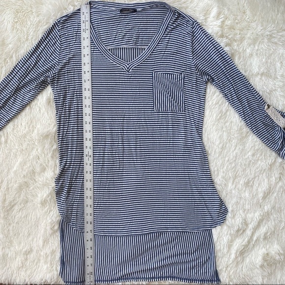 Papermoon Stripes Long Sleeves Long Back | Blue & White | One Size - Picture 5 of 7